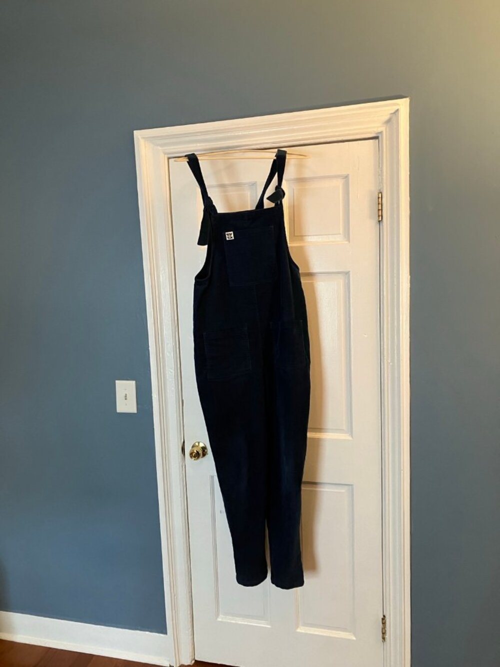 Lucy and Yak Curduroy Dungarees in Sea Blue